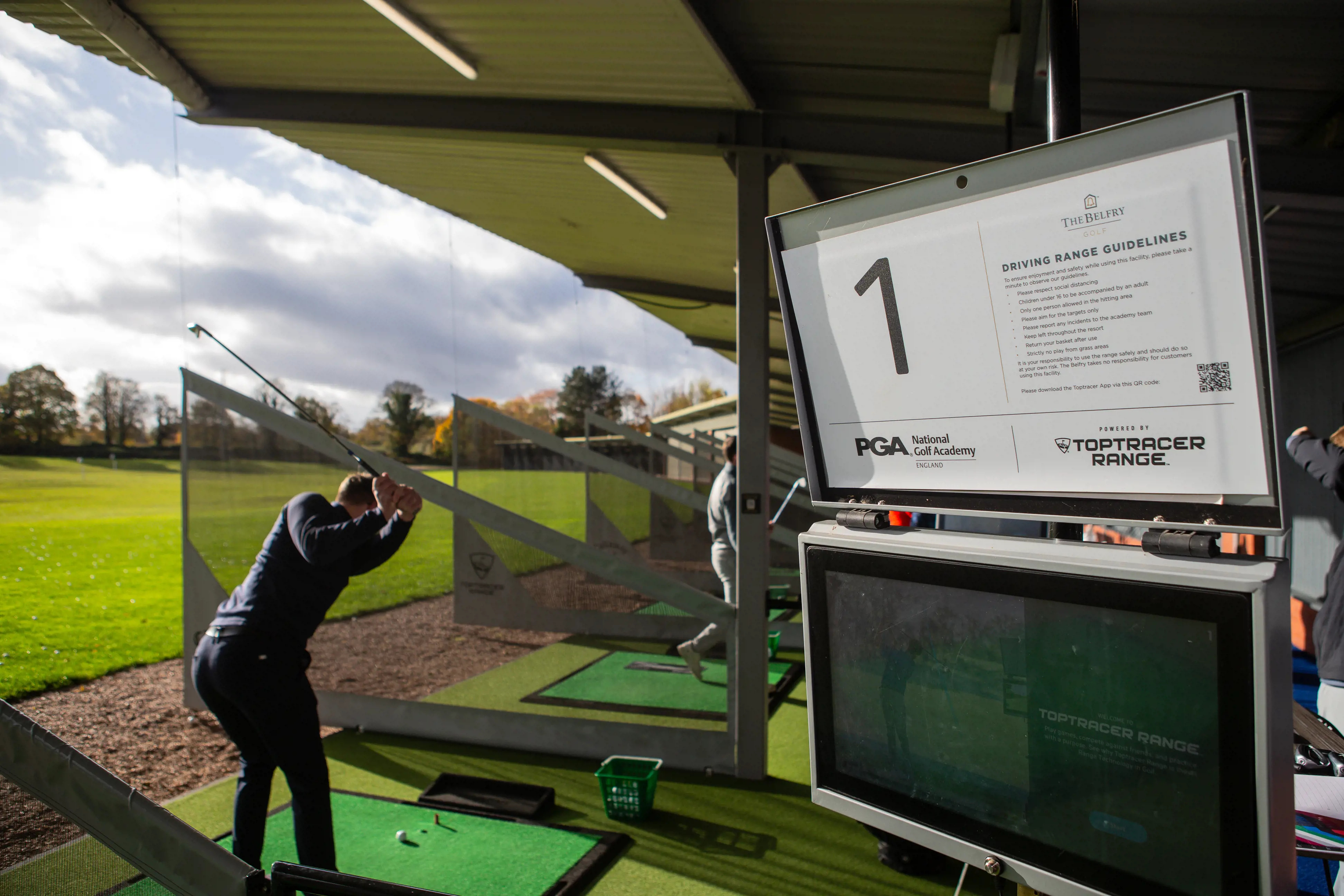 Golfer taking a shot at the HoleOut Challenge